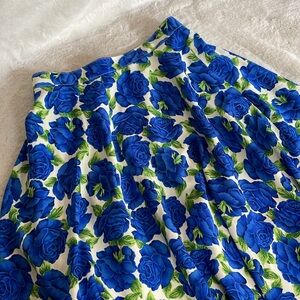 Mayson Grey Blue Floral Rose A-Line Skirt